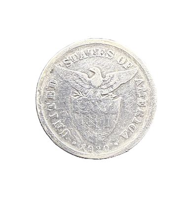 1920 Philippines 20 Centavos Silver Coin