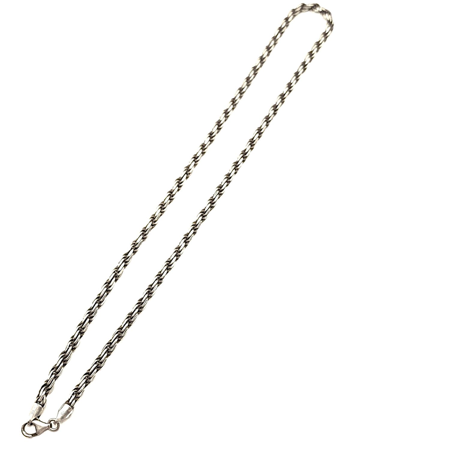 Sterling Silver Rope Necklace- Size: 20"