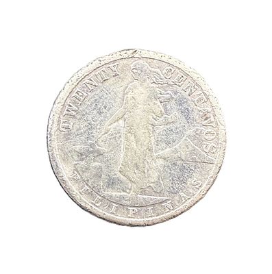 1918-S Philippines 20 Centavos Silver Coin US Territorial