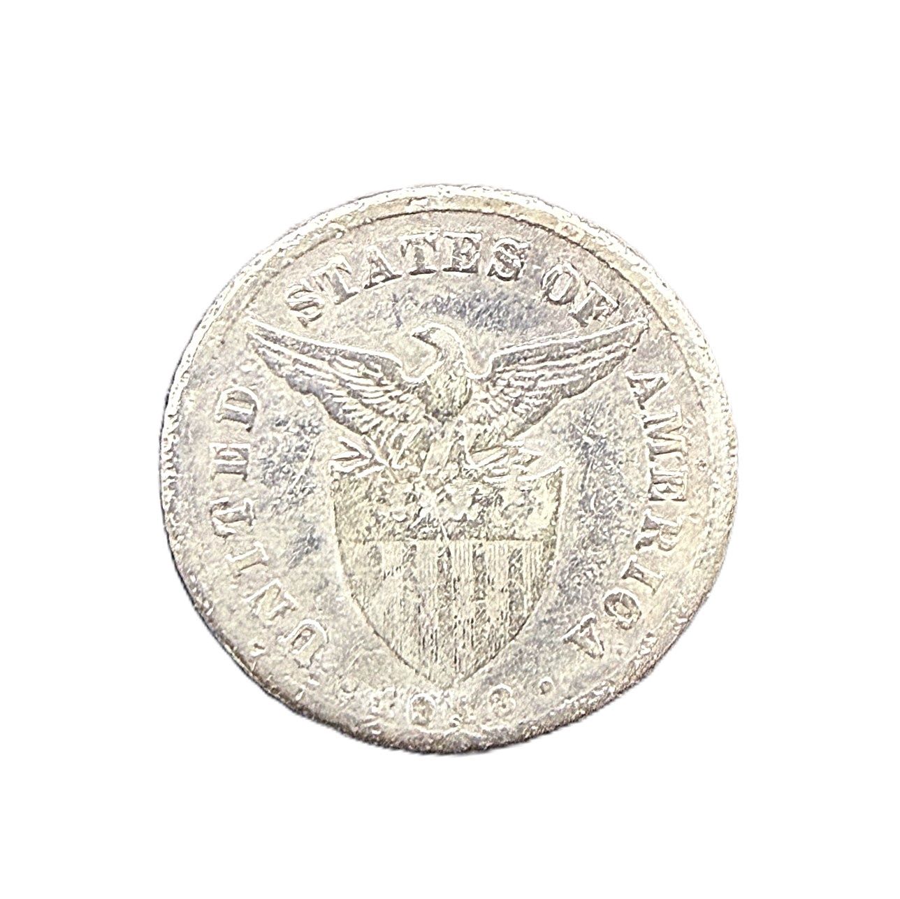 1918-S Philippines 20 Centavos Silver Coin US Territorial