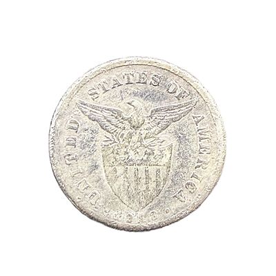 1918-S Philippines 20 Centavos Silver Coin US Territorial