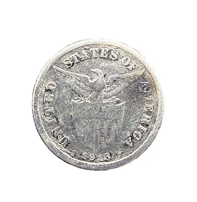 1913-S Philippines 20 Centavos Silver Coin
