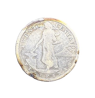 1917-S Philippines 20 Centavos Silver Coin