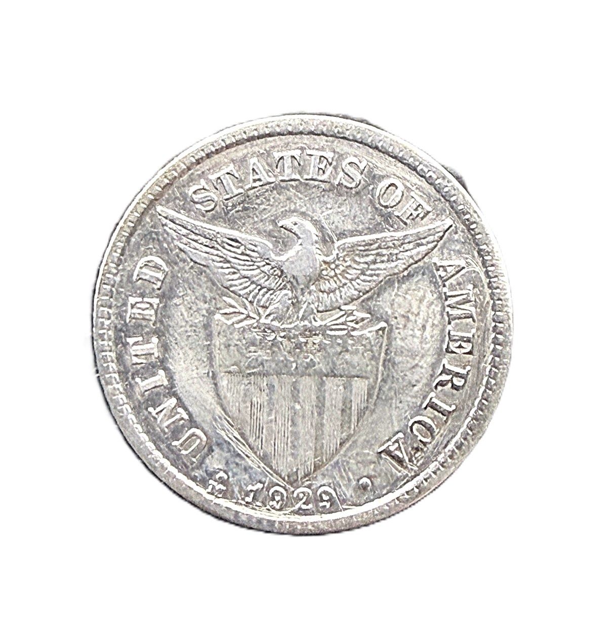 1929-M Philippines 20 Centavos Silver Coin