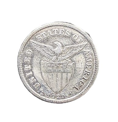 1929-M Philippines 20 Centavos Silver Coin
