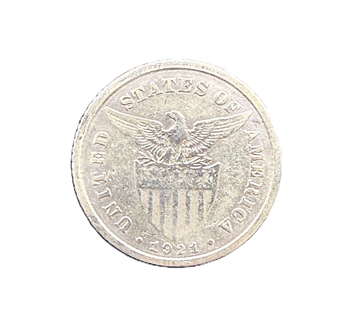 1921 Philippines 20 Centavos Silver Coin