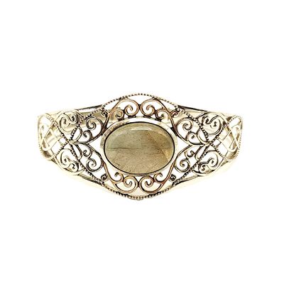 Sterling Silver Filigree Labradorite Cuff Bracelet