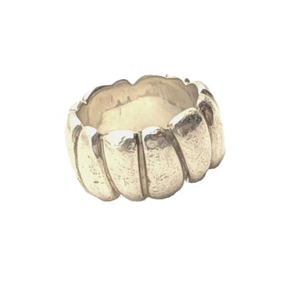 Sterling Silver Ribbed Band Ring- Size: 6