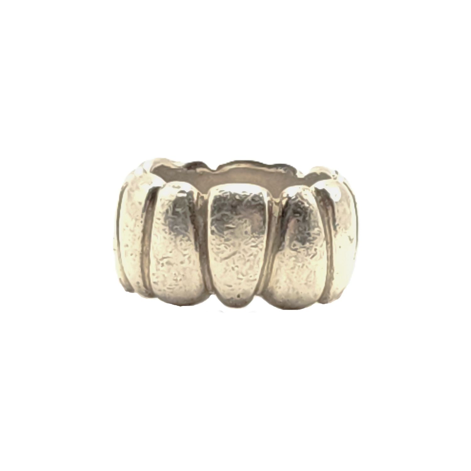 Sterling Silver Ribbed Band Ring- Size: 6