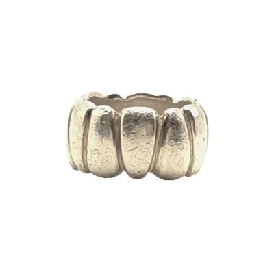 Sterling Silver Ribbed Band Ring- Size: 6