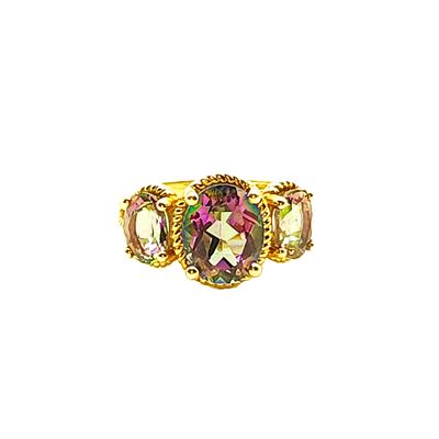 14k Gold Mystic Topaz Ring- Size: 5