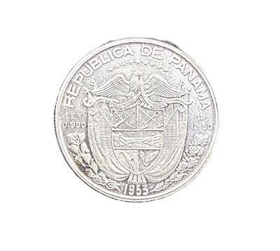 1953 Panama 1/2 Balboa Silver Coin 50th Anniversary Independence