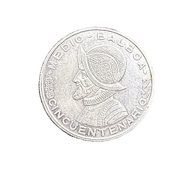 1953 Panama 1/2 Balboa Silver Coin 50th Anniversary Independence