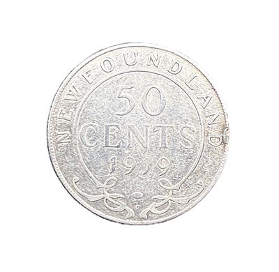1919-C Newfoundland 50 Cents Silver Coin George V