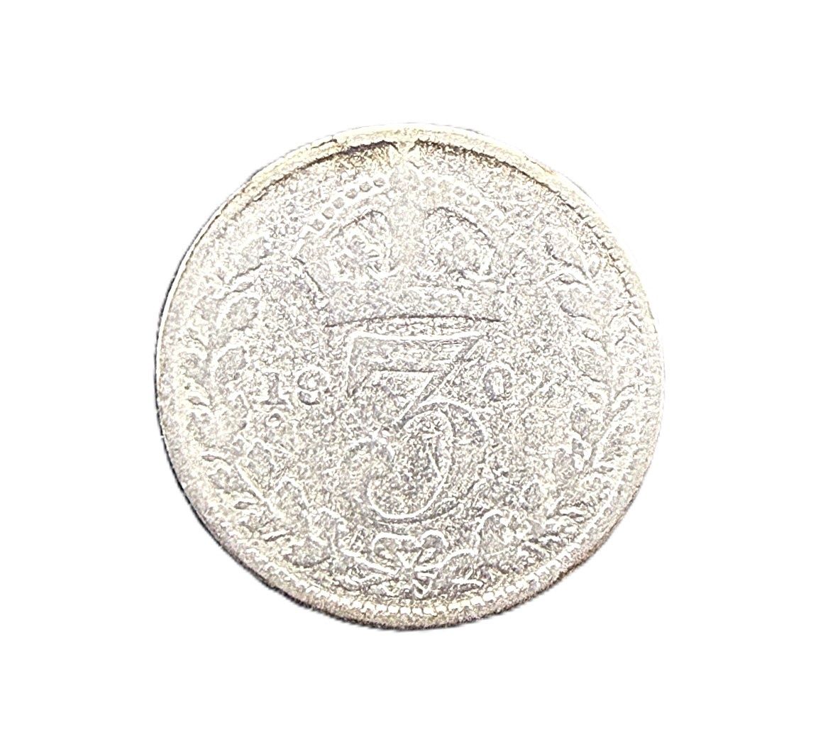 1902 United Kingdom 3 Pence Silver Coin Edward VII