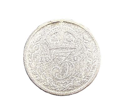 1902 United Kingdom 3 Pence Silver Coin Edward VII