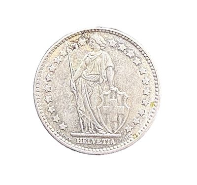 1961-B Switzerland 1 Franc Silver Coin Helvetia Standing