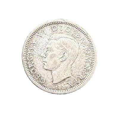 1943 Great Britain Silver 6 Pence George VI