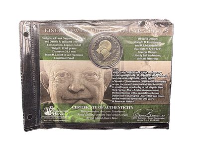 1976-S Eisenhower Bicentennial Dollar Clad Proof Type 2 San Francisco Mint Collectible