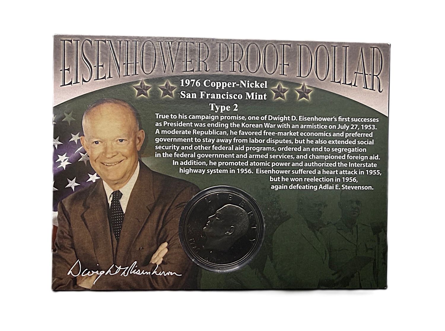 1976-S Eisenhower Bicentennial Dollar Clad Proof Type 2 San Francisco Mint Collectible