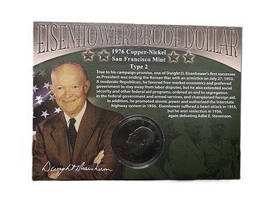 1976-S Eisenhower Bicentennial Dollar Clad Proof Type 2 San Francisco Mint Collectible