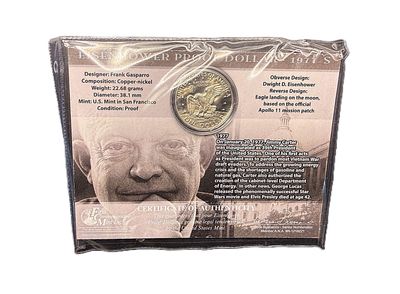 1977-S Eisenhower Dollar Clad Proof San Francisco Mint Collectible in Display