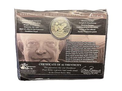 1974-S Eisenhower Silver Dollar 40% Silver Proof San Francisco Mint Collectible