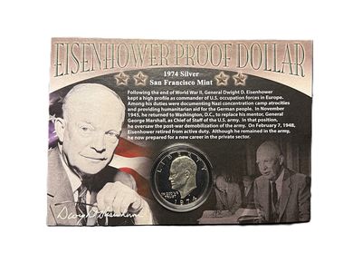 1974-S Eisenhower Silver Dollar 40% Silver Proof San Francisco Mint Collectible