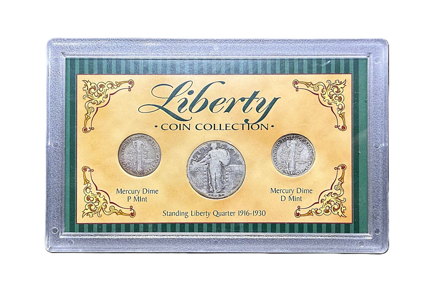 Liberty Coin Collection Mercury Dime P Mint Standing Liberty Quarter Mercury Dime D Mint Three Coin Set