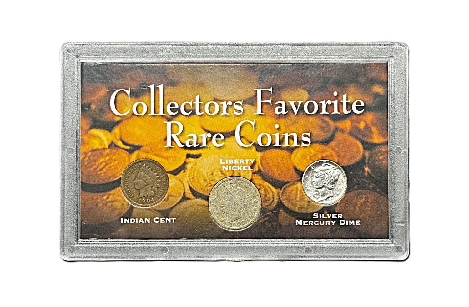 Collectors’ Favorite Rare Coins Set: 1904 Indian Head Cent, 1900 Liberty Head V Nickel, 1944-S Mercury Silver Dime with Certificate of Authenticity