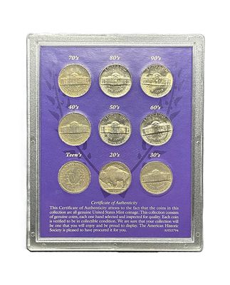 Nine Decades of American Nickels Collection Set 1910-1990