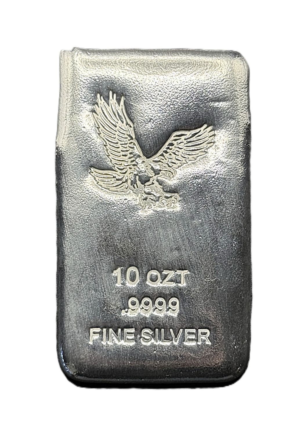 10 oz Eagle Poured Silver Bar .9999 Fine