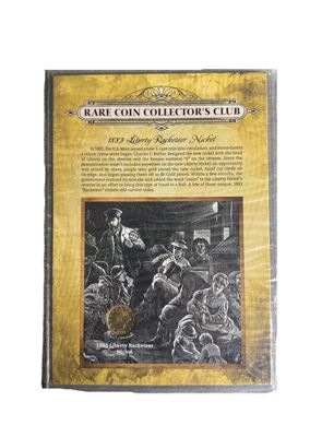 1883 Liberty Racketeer Nickel - No Cents- Gold Plated Rare Coin Collector’s Club