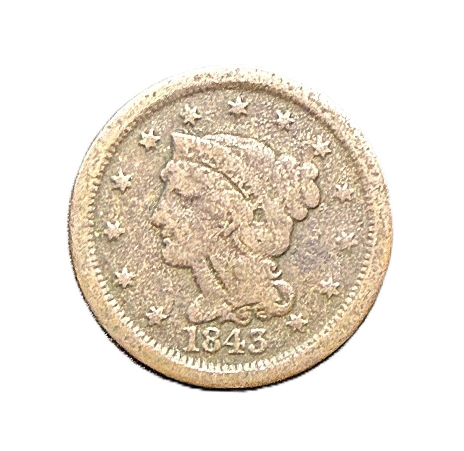 1843 Braided Hair Large Cent
