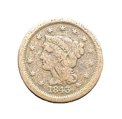 1843 Braided Hair Large Cent