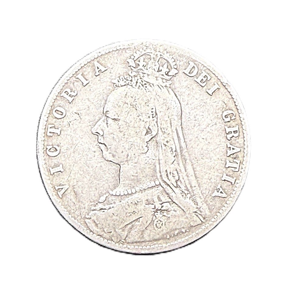 1891 Great Britain Queen Victoria Jubilee Head Silver Half Crown