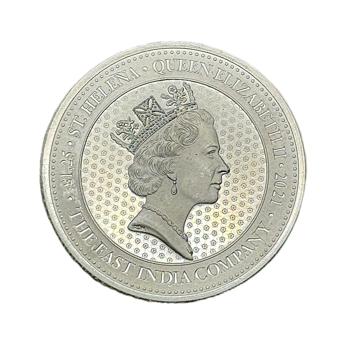 2021 St. Helena 1.25 oz .999 Silver Rose Crown Guinea Coin