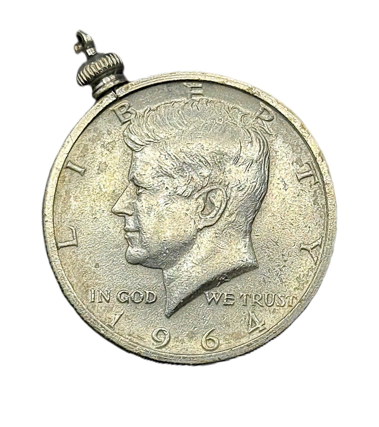 1964 Kennedy Half Dollar Silver Pendant with Bail