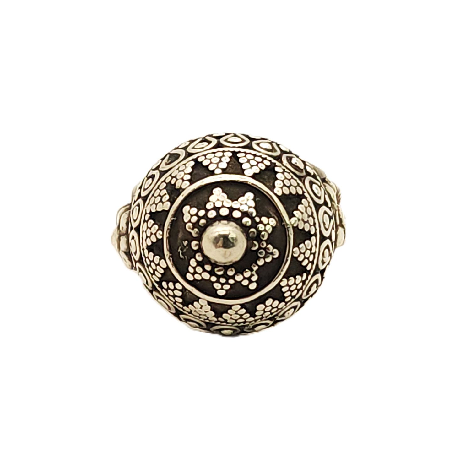 Sterling Silver Intricate Dome Ring- Size: 8