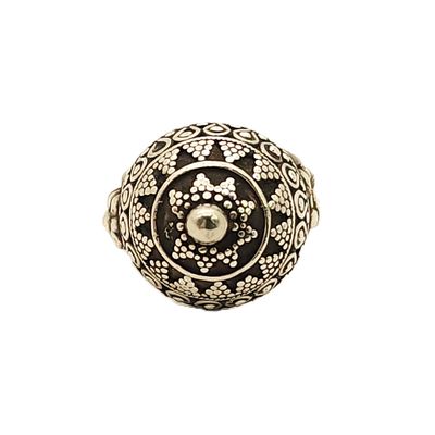 Sterling Silver Intricate Dome Ring- Size: 8