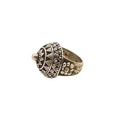 Sterling Silver Intricate Dome Ring- Size: 8