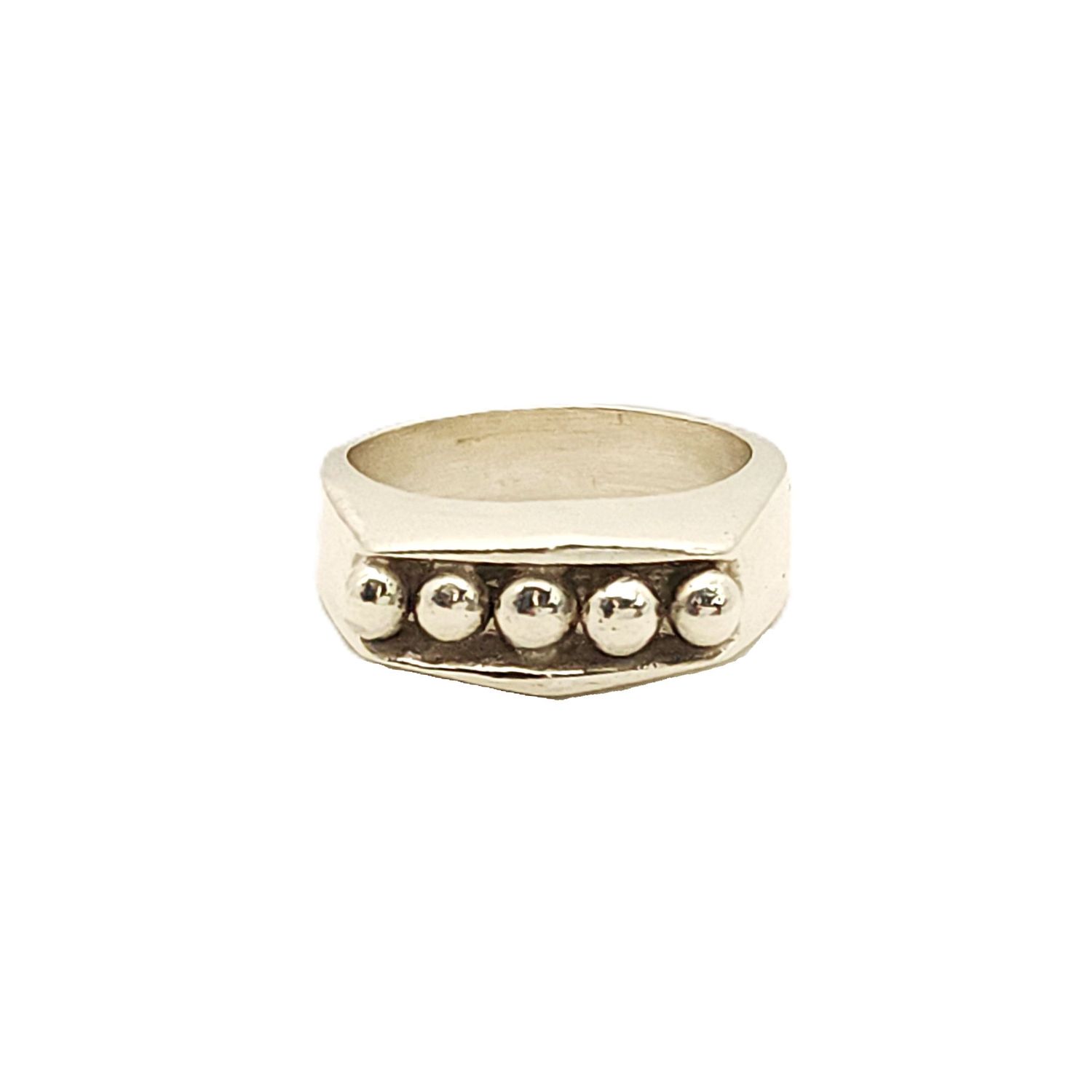 Sterling Silver 5 Stud Ring- Size: 8.5