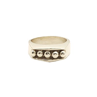 Sterling Silver 5 Stud Ring- Size: 8.5