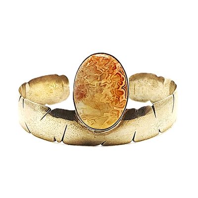 Sterling Silver Pink Rhodochrosite Cuff Bracelet