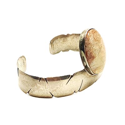 Sterling Silver Pink Rhodochrosite Cuff Bracelet