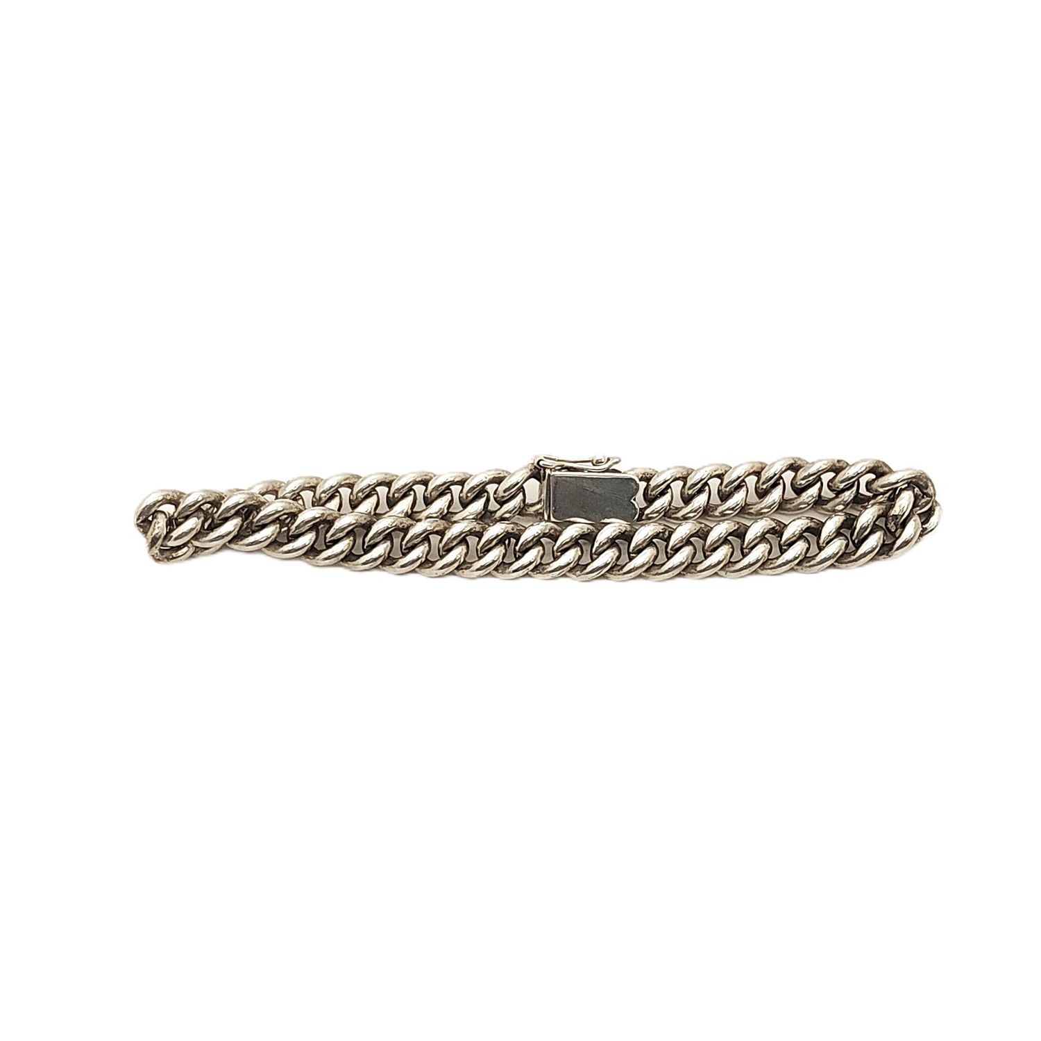 Sterling Silver Curb Bracelet- Size: 7"