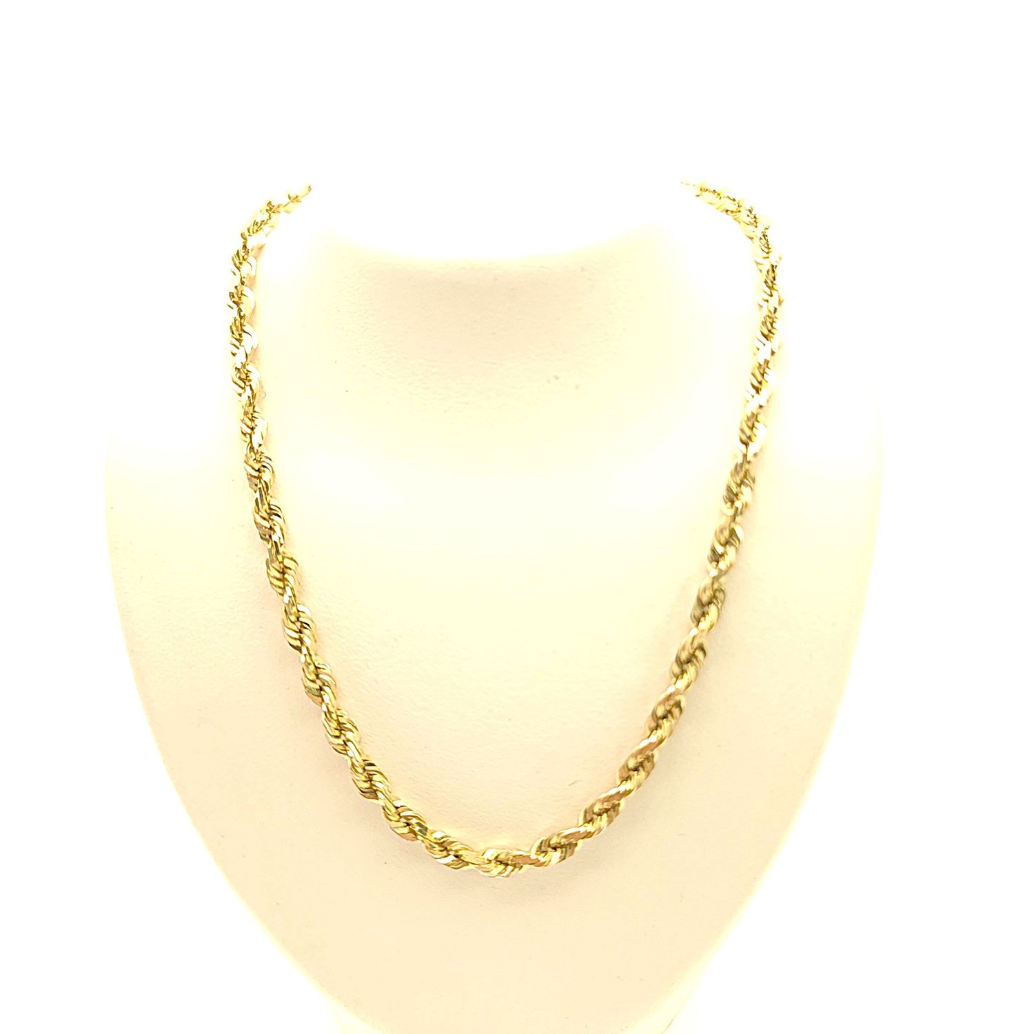 14k Gold Solid Rope Necklace- Size: 20"