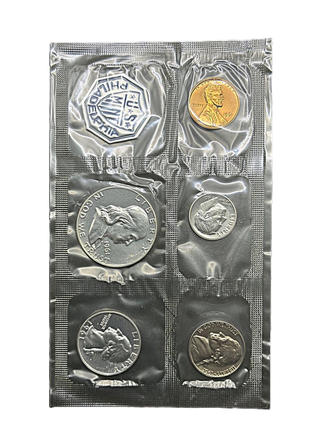 1961 Philadelphia United States Mint 5-Coin Uncirculated Set OGP