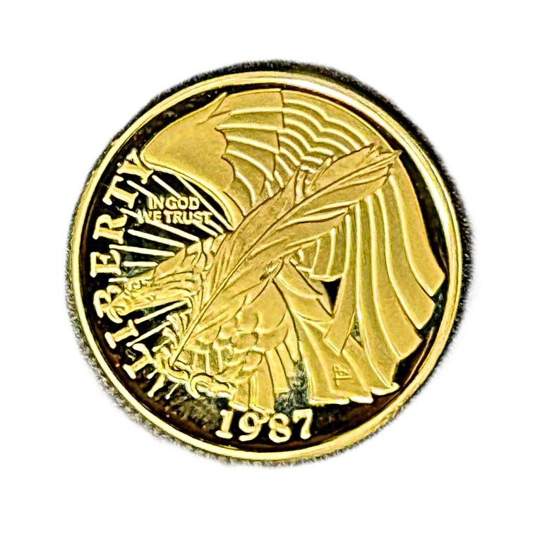 1987-W $5 U.S. Constitution Bicentennial Gold Proof Commemorative Coin