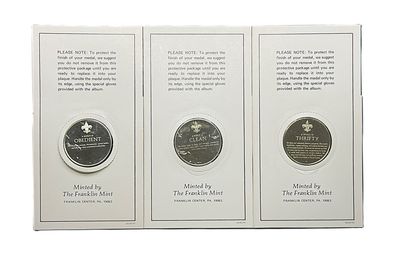 Franklin Mint Norman Rockwell Spirit of Scouting Sterling Silver Proof 12 Medal Set - Official Boy Scouts of America